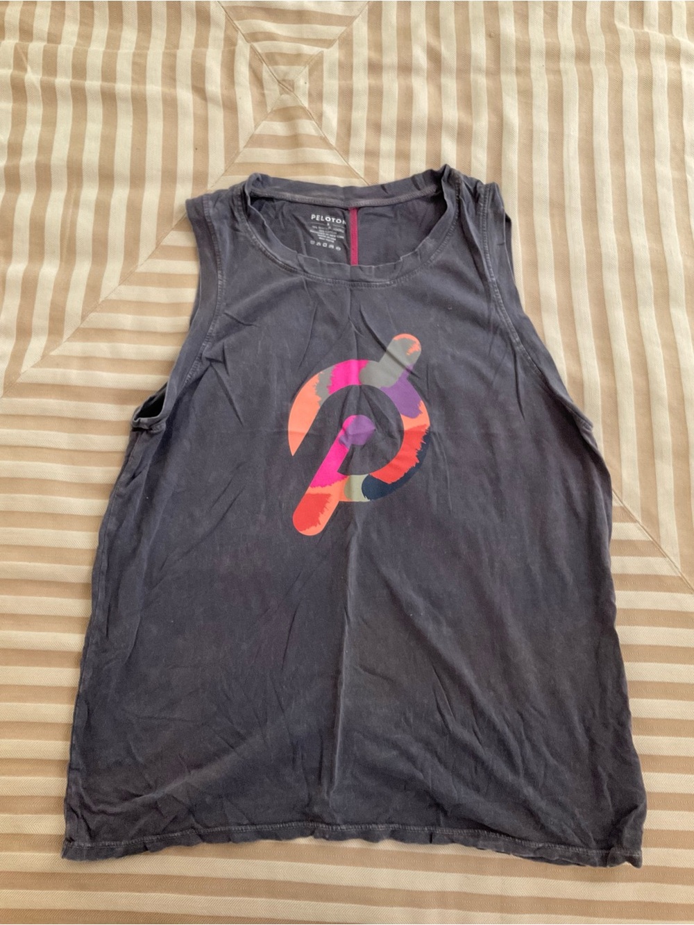 Peloton Granite Grey Tank with Colorful Logo
